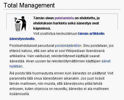 Total Management -Wikipedia-artikkeli
